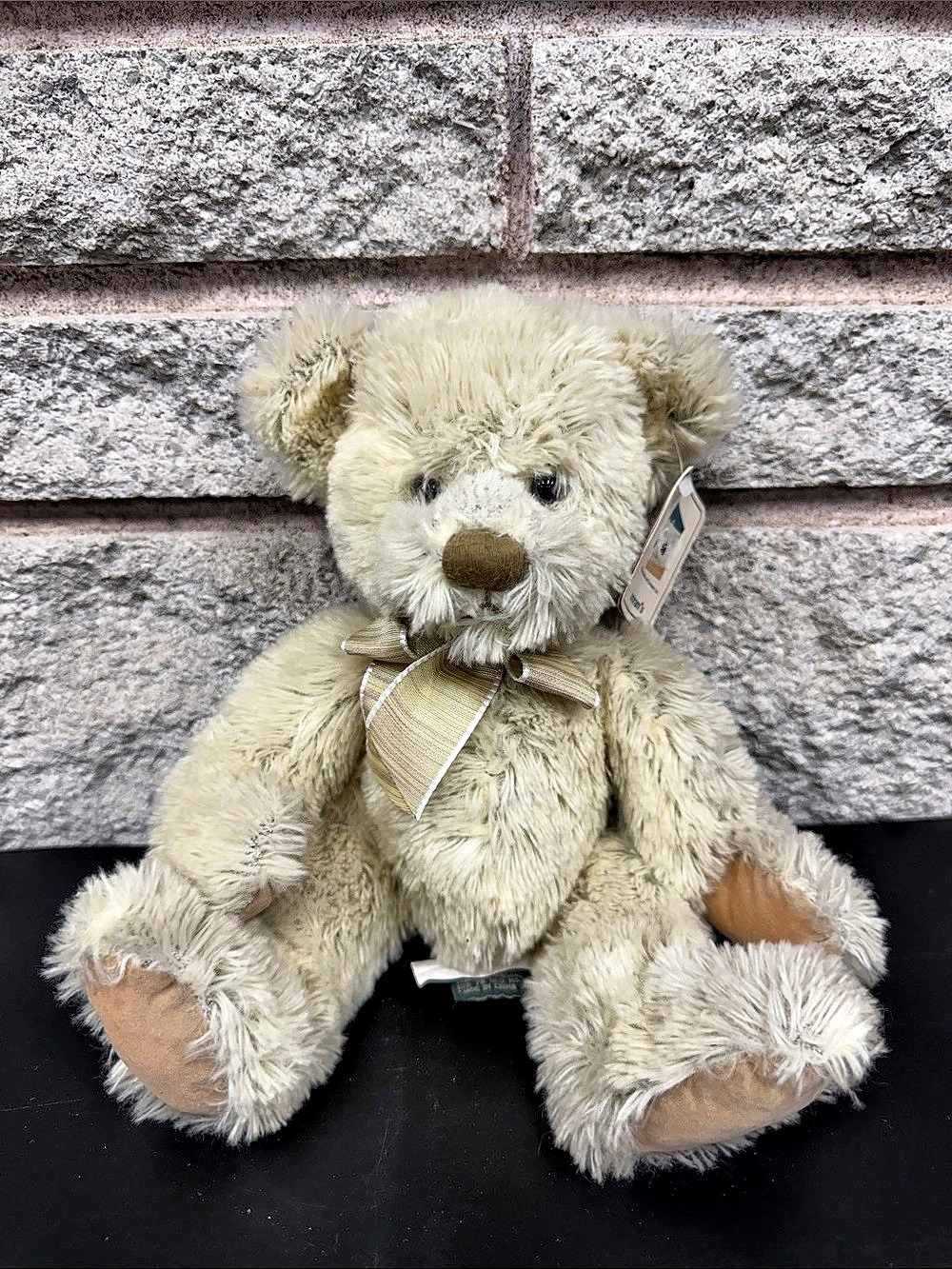 Vintage Russ Berrie Burleigh Cream Teddy Bear Plush With Original Tags